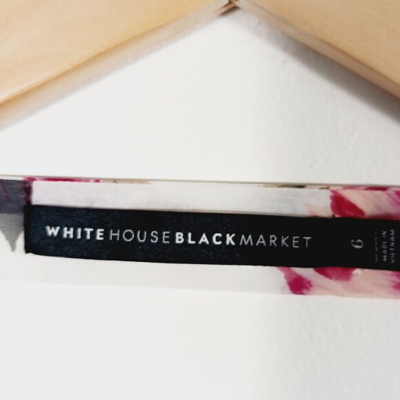 White House Black Market Size 6 Floral Top, Long Sleeve, Back w/ Draping, Boho - Picture 3 of 16